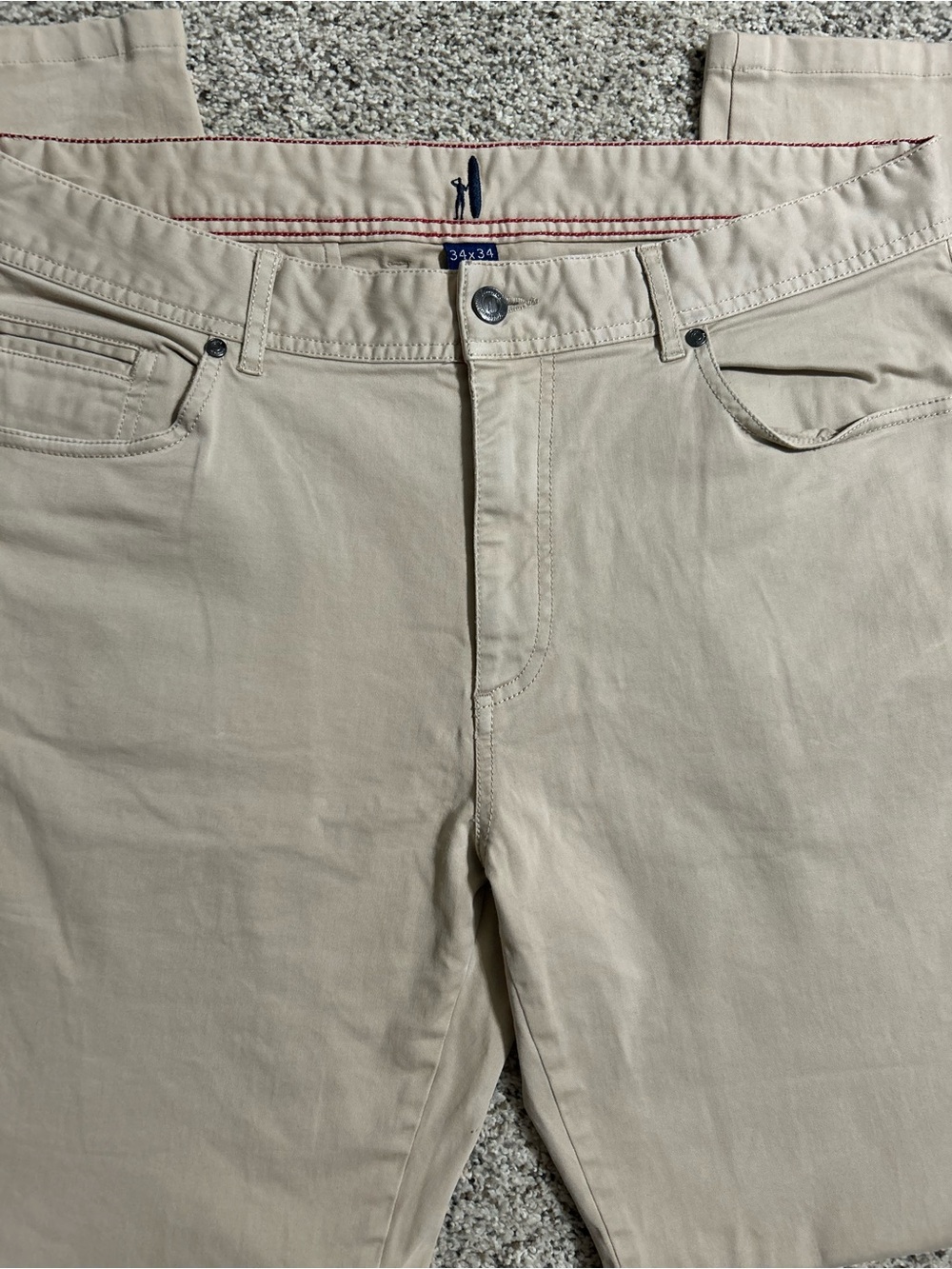 Johnnie-O Classic Fit Men’s 5 Pocket Pants Khaki/Tan 34x34 EUC